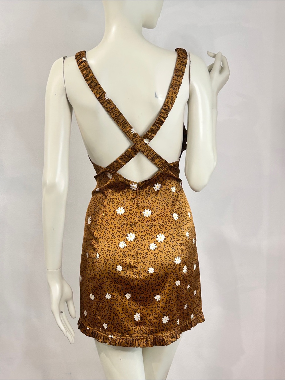 For Love & Lemons Tawny Mini Dress - Cheetah NWOT Medium - Picture 10 of 11